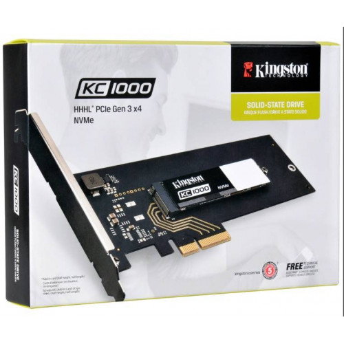 Твердотельный диск 240GB Kingston SSDNow KC1000, M.2, PCI-E 3.0 x4, [R/W - 2700/900 MB/s]